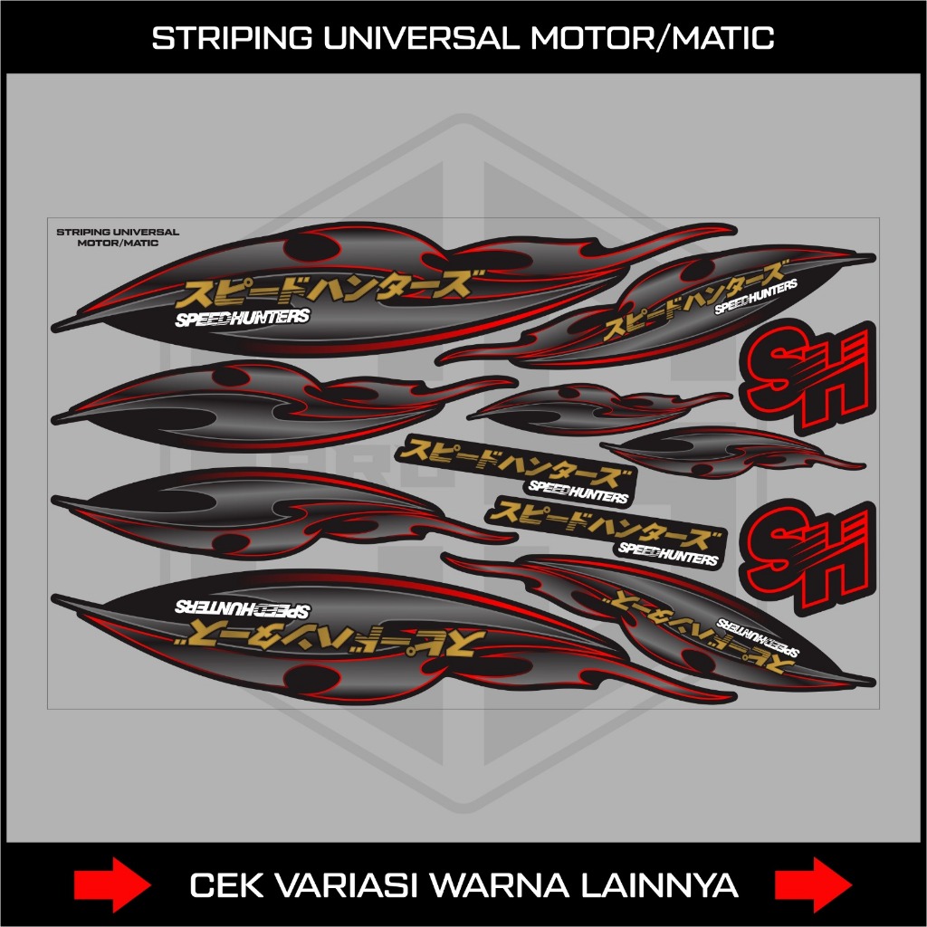 Motorcycle STRIPING STICKERS ALL MATIC GRAPHIC TRIBALL SPEED HUNTERS ...