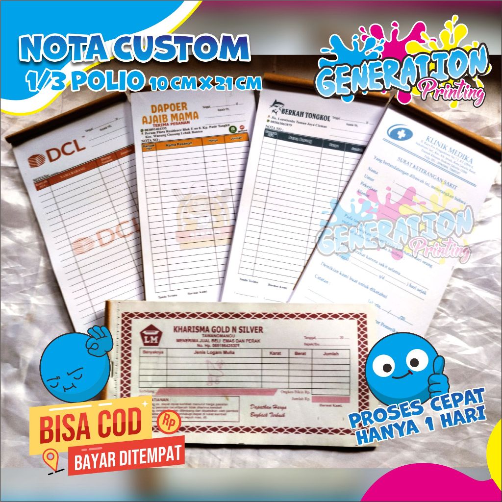 Custom BON NOTE YOUR OWN NAME 1/3 CONTENTS 50 SHEETS FREE SHOP NAME ...