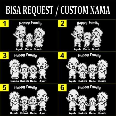 CUTE MUSLIM FAMILY STICKERS, HAPPY FAMILY STICKERS, CAR STICKERS ...