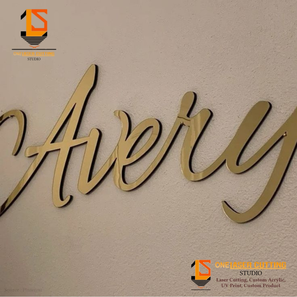 Embossed Acrylic Mirror Gold/Silver Letters + EVA Sponge | Custom 3D ...