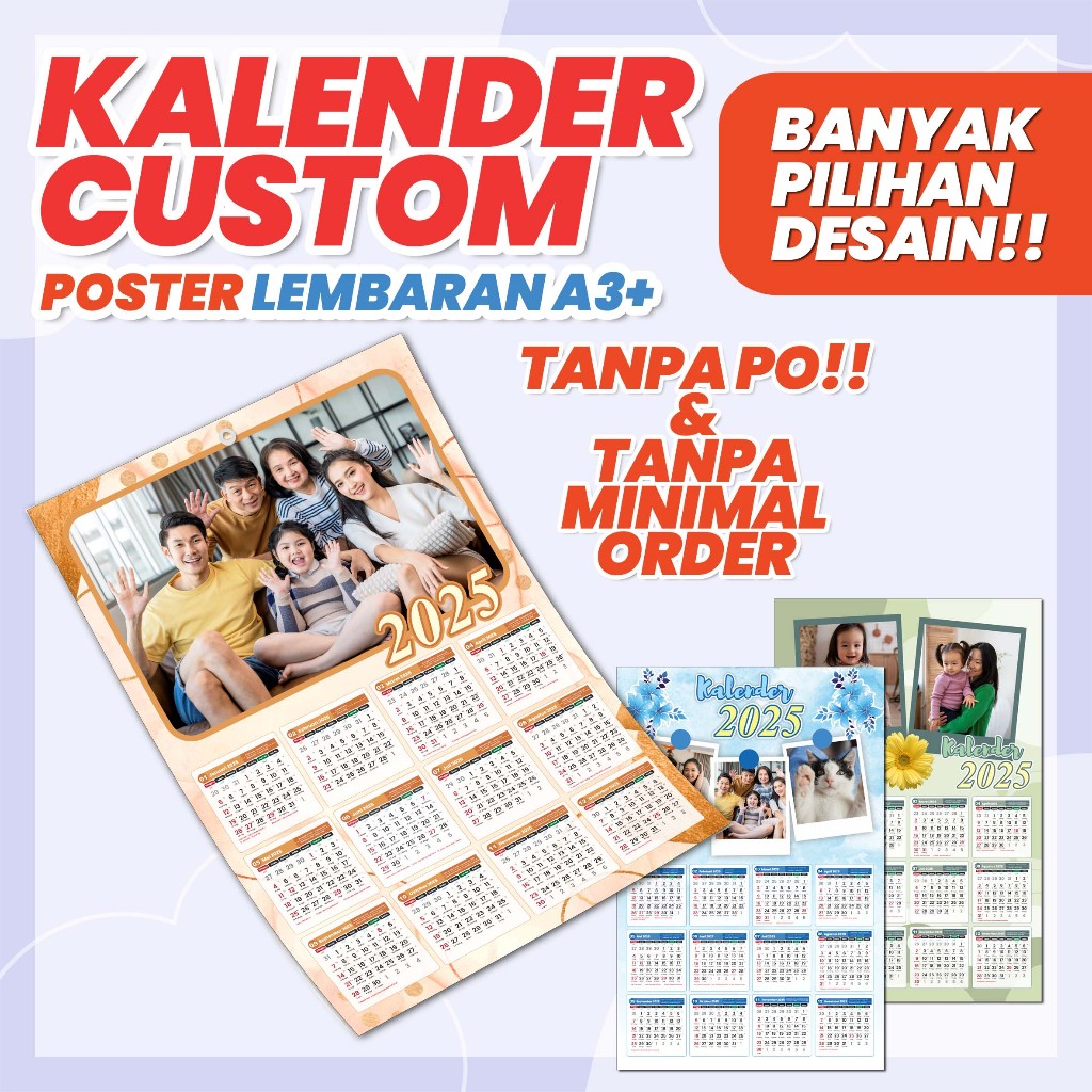 Personalized Photo Calendar 2025 One Sheet 