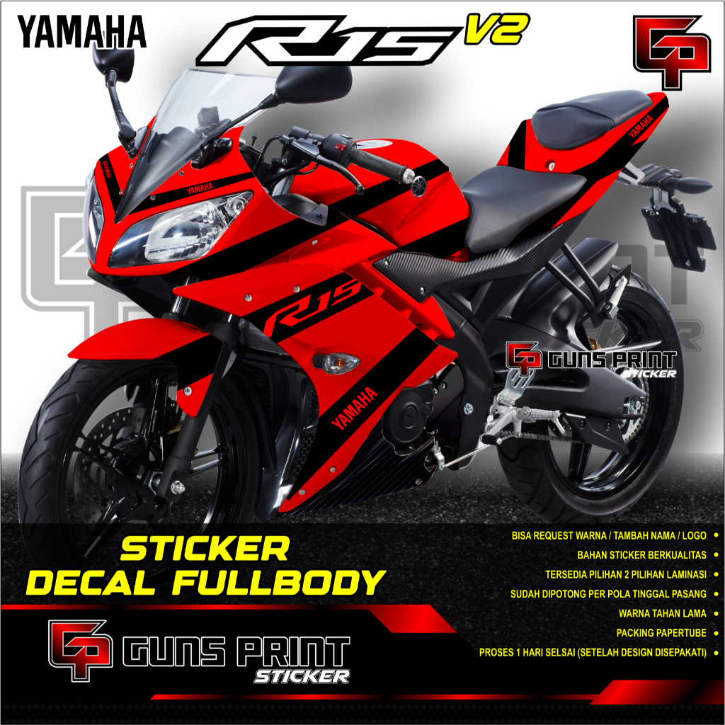 YAMAHA R15 V2 FULLBODY DECAL STICKER - DESIGN 12001 | Shopee Philippines