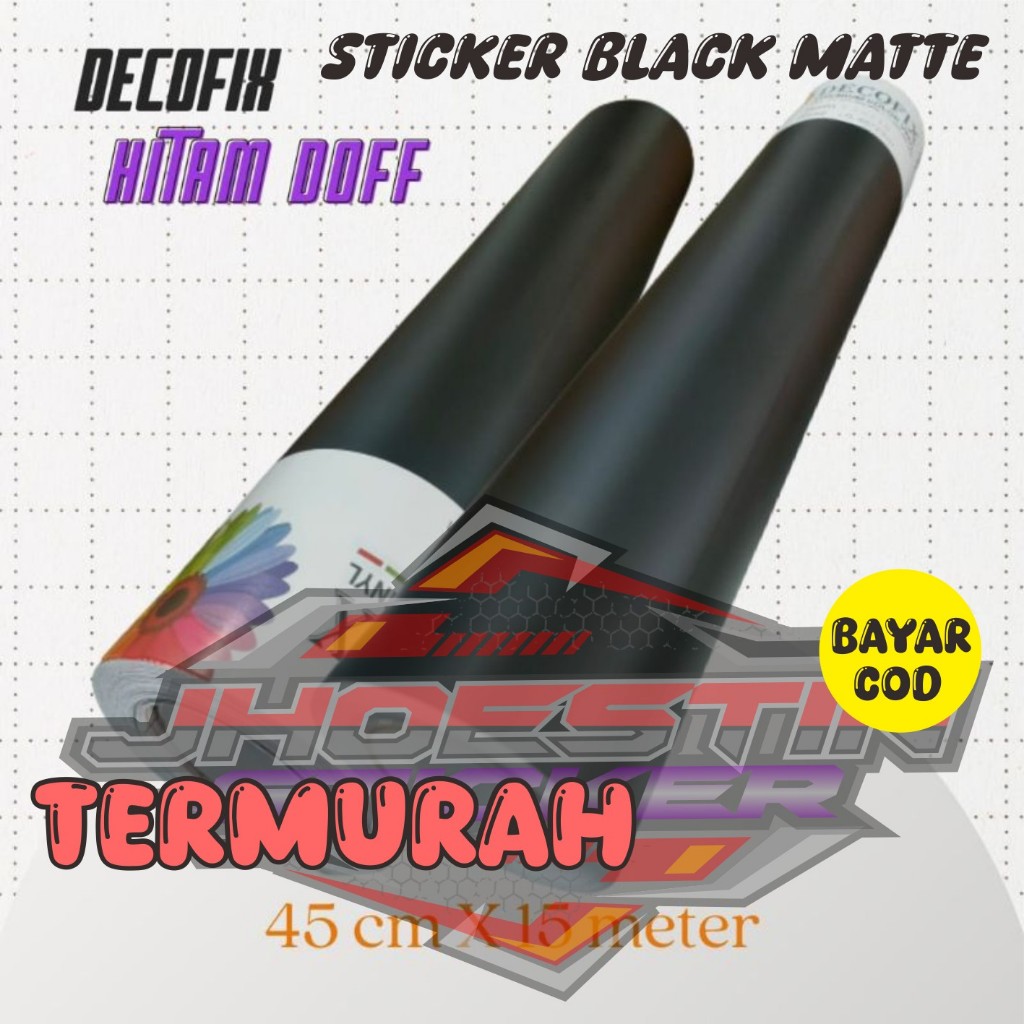 Decofix brand glossy black scotlet sticker, 1 roll 45cmx15m Motorcycle ...