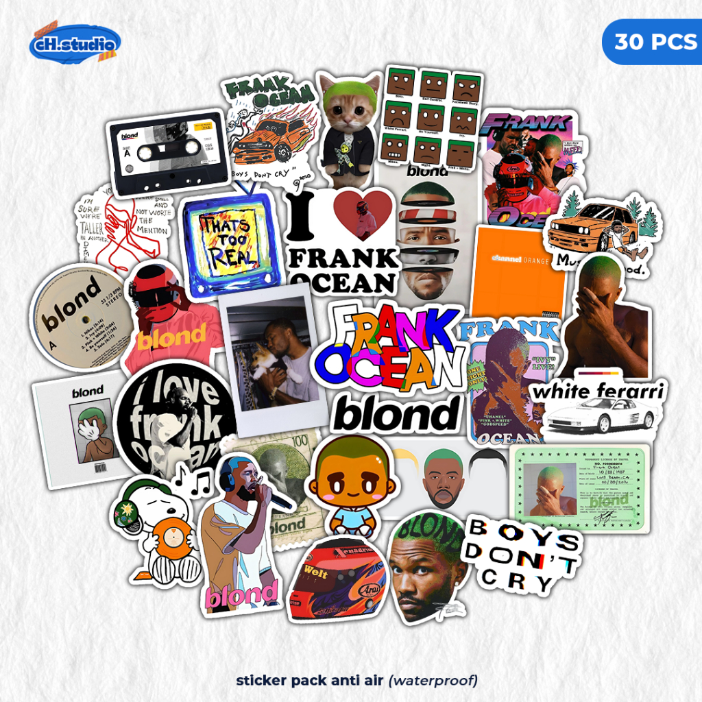 Sticker Pack 30 pcs FRANK OCEAN Frank Ocean Blond White Ferarri ...