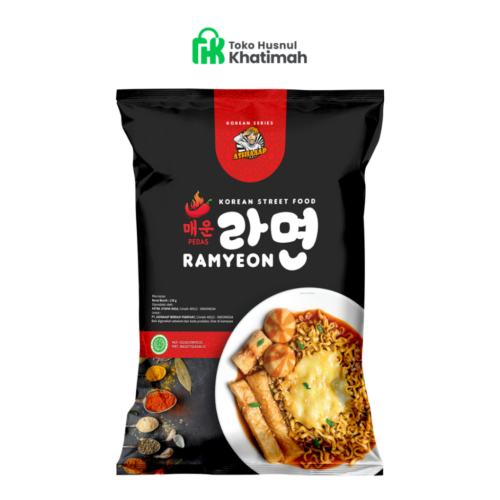 Ashiaaap Ramyeon Halal (130gr) Ramyun Spicy Korean Noodles Raboki ...