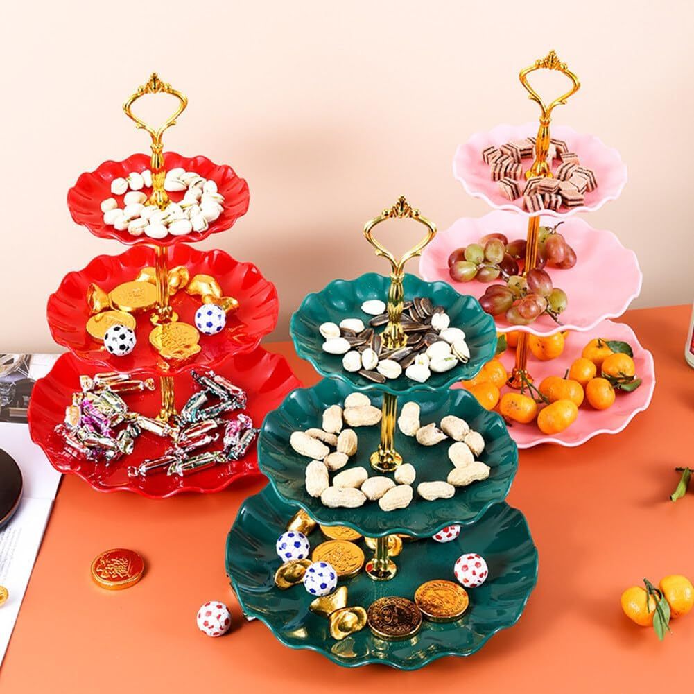 3 Tier Stacking Cake Rack Aesthetic Buffet Display Cake Stand Display ...