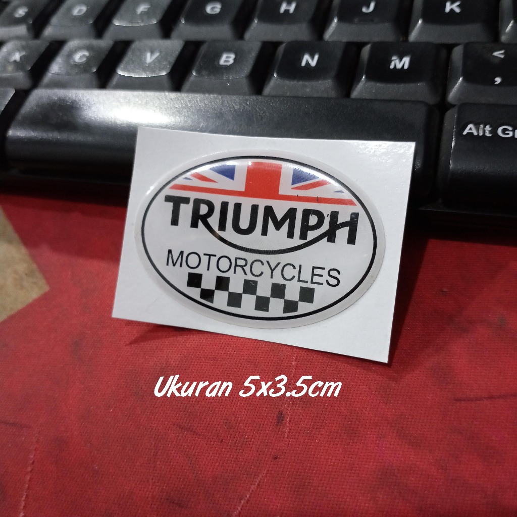 TRIUMPH Oval Resin Embossed Sticker 3D Flexible Lycal Sticker Small ...