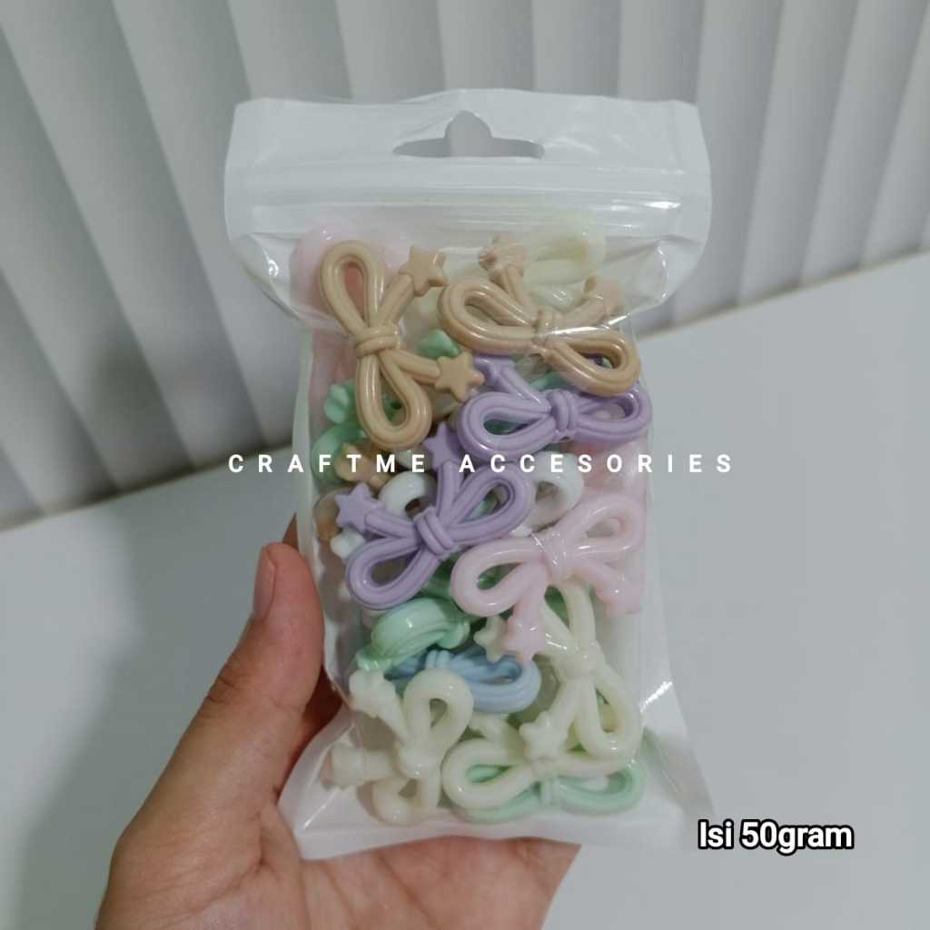50gram Pastel Milk Ribbon Beads Mix Colors/Ribbon Motes | Shopee ...
