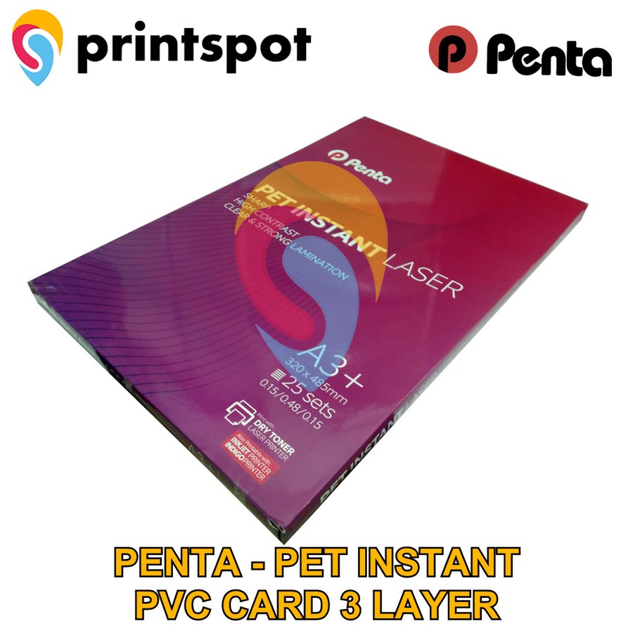 Penta PET Instant PVC card Print Laser A3+ Indigo ID card 3 Layers 0,78 ...