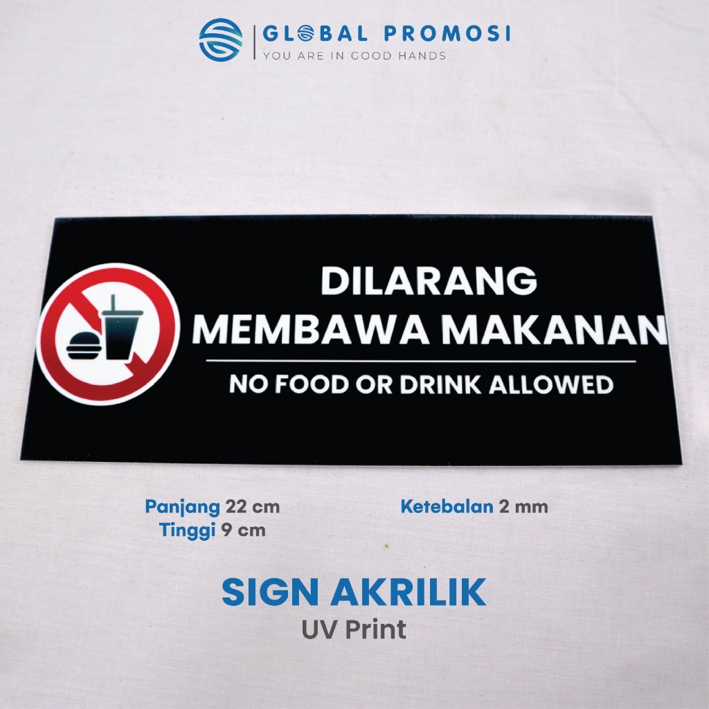 Acrylic Sign Board Writing Prohibited from Bringing food Printed Uv ...