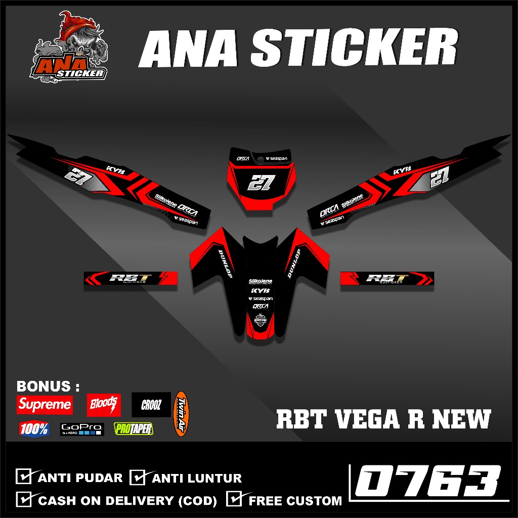 0763 STICKER STRIPING RBT VEGA R NEW RACING MOTIF SEMI FULL RBT SHOGUN ...
