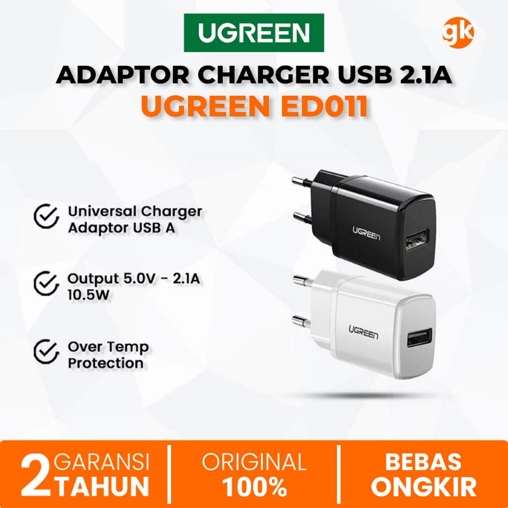 Ugreen USB Adapter A Head Shell Fast Charger 5V 2.1A 10.5W Universal ...