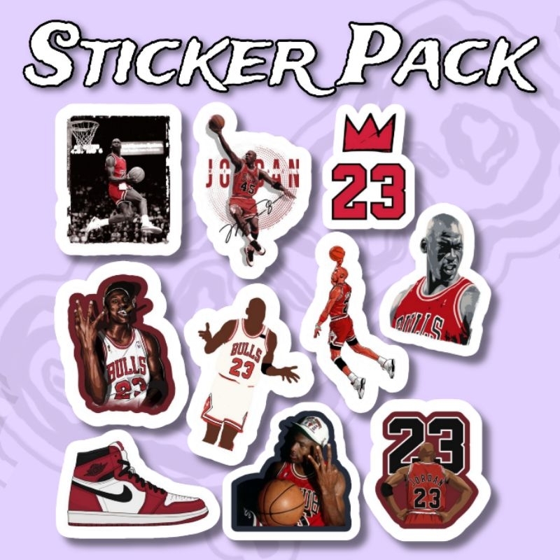 NBA Michael Jordan Sticker Pack contains 10 Pcs waterproof vinyl ...