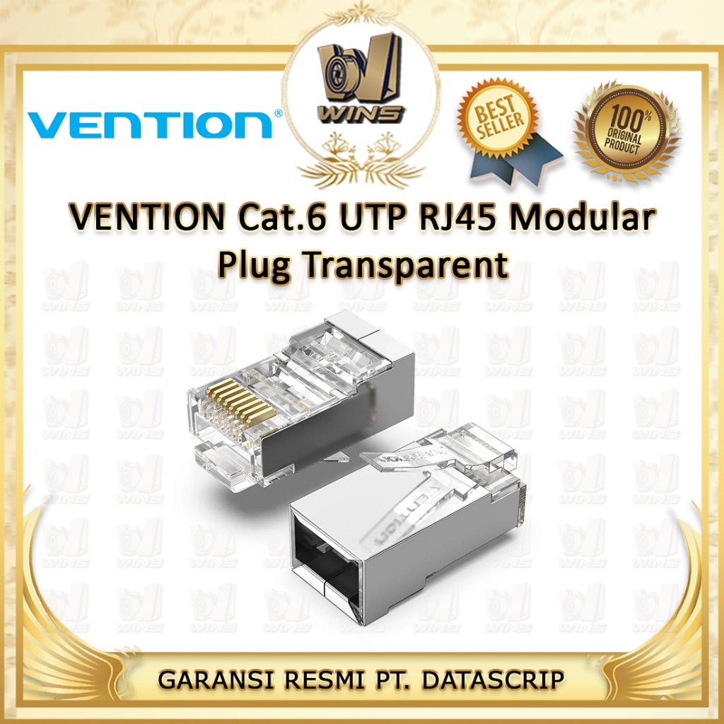 Vention Connector RJ45 Cat.6 UTP Modular Gigabit Jack Plug Connector ...