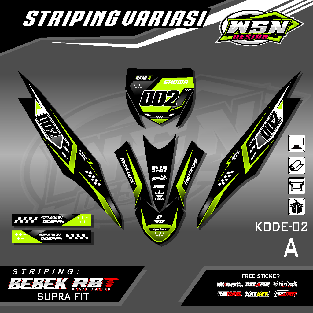 Sticker Striping MOTOR SILUMAN SUPRA FIT RBT BEBEK MODIF SUPERMOTO ...