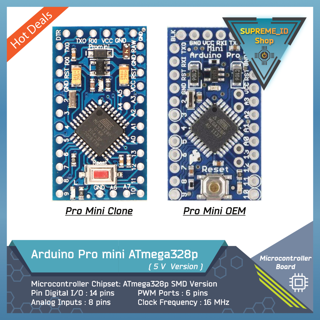 Arduino Pro mini ATmega328 16 Mhz Microcontroller Dev Board | Shopee ...