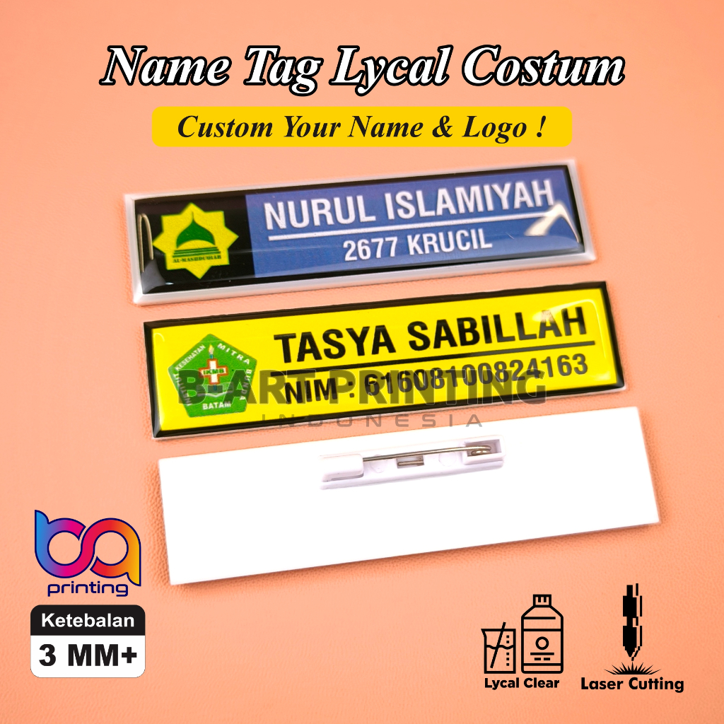 Chest Name Plate Name Tag Acrylic Safety Pin and magnet Name Tag School ...