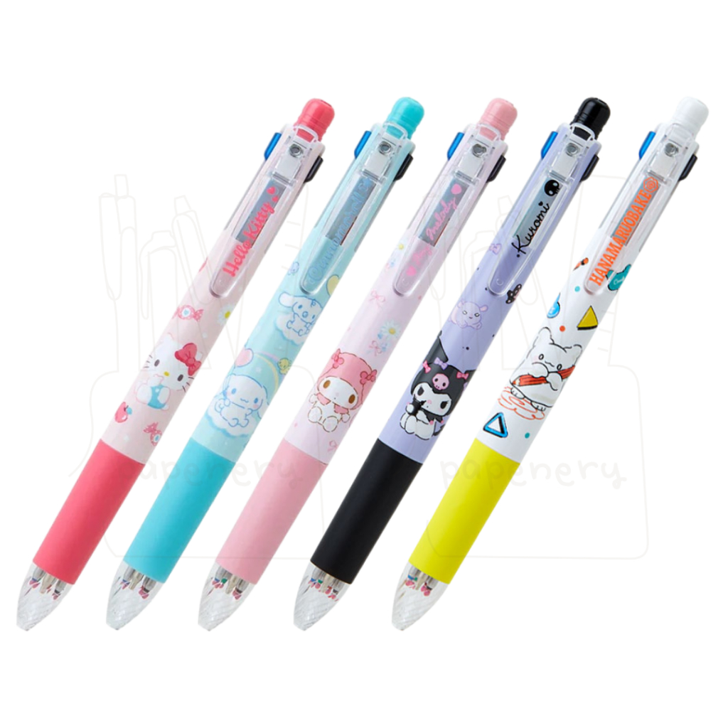 Zebra Sarasa Multi 4+1 Kugelschreiber (0,4 Mm) – 4 Farben + Bleistift In Einem Stift, Mit Clip, Schwarz