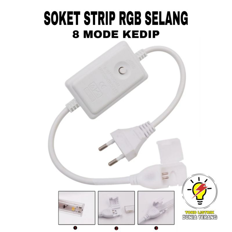 CAHAYA RGB LED Strip SOCKET Can Be Flashing 8 Light Settings RGB LED ...