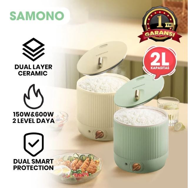 Samono MultiPurpose Ceramic Electric Pot Magic Com Mini Slow Cooker