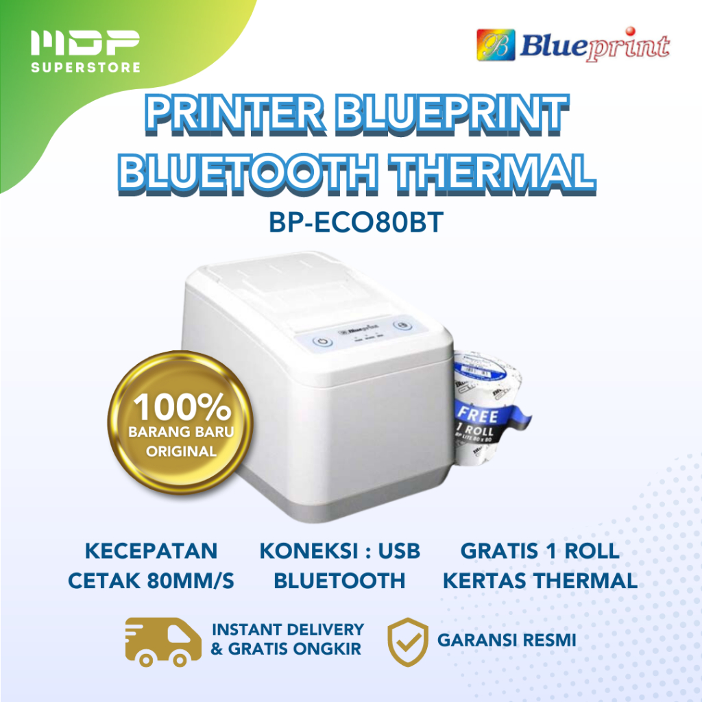 Blueprint ECO80BT USB + BLUETOOTH THERMAL LABEL PRINTER | Shopee ...