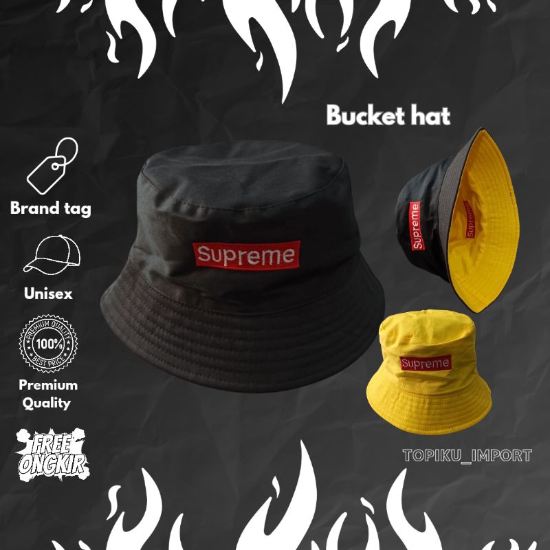 G 301 SUPREME BLACK YELLOW BUCKET Hat