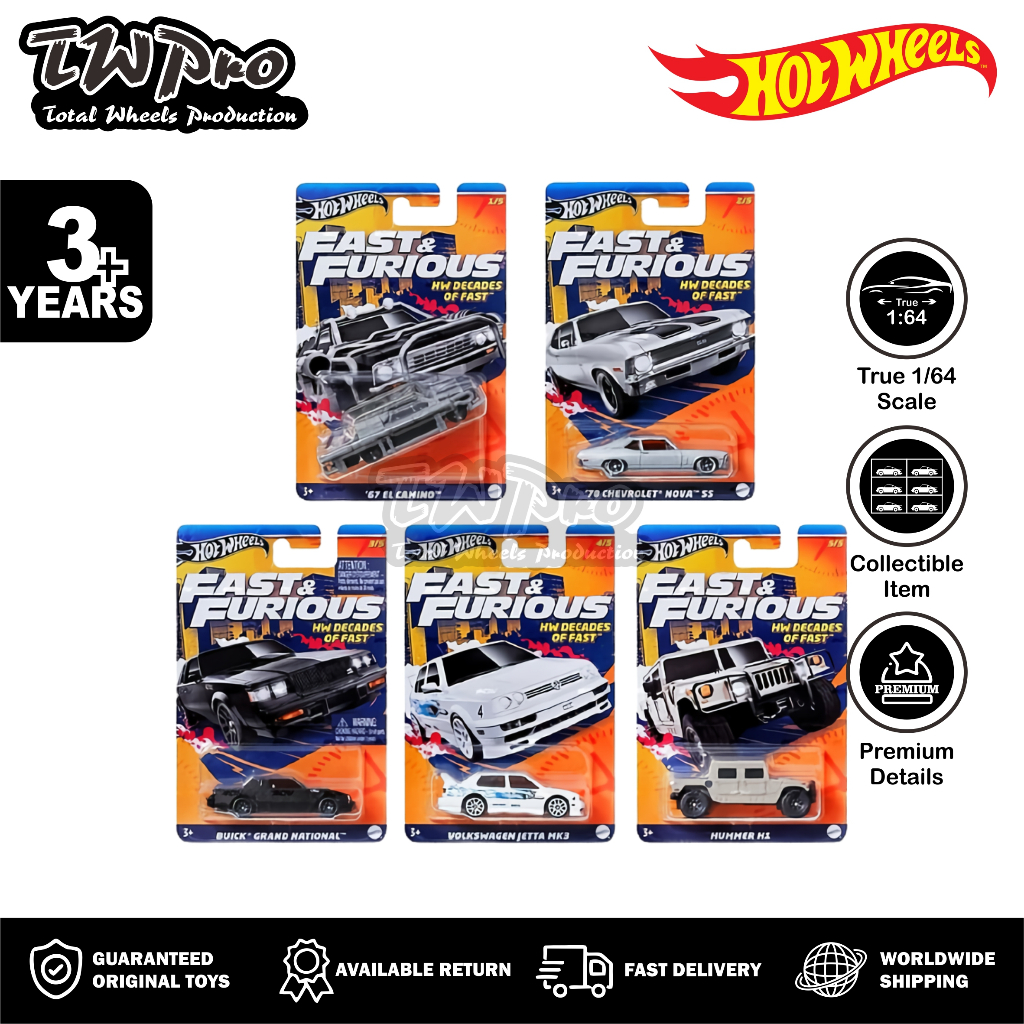 Hot Wheels Fast Furious Hw Decades Of Fast El Camino Chevrolet Nova Ss Buick