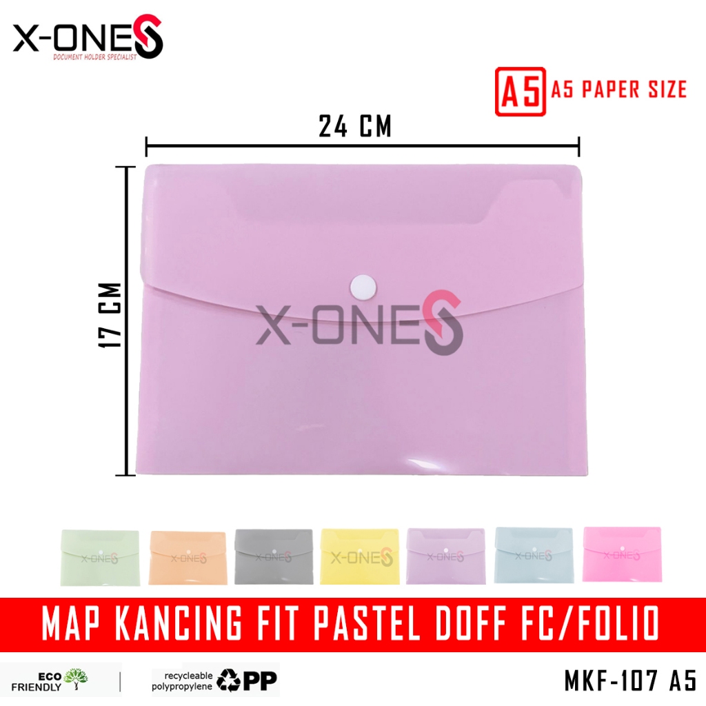 X-ONE PLASTIC BUTTON MAP 1 FIT PASTEL DOFF A5 SMART POCKET / MKF-107 A5 ...
