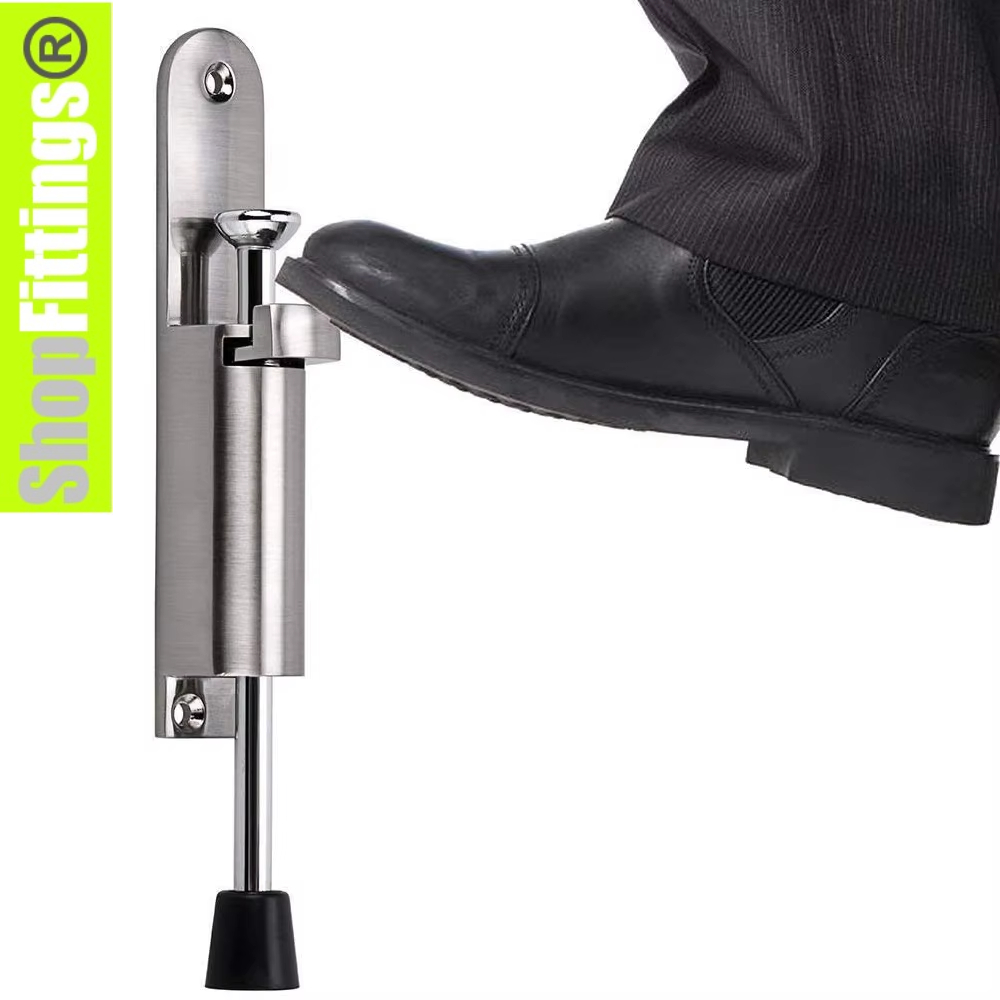 Door Stop Solid 640 Spring Loaded Telescopic Step On/Off Door Stopper ...