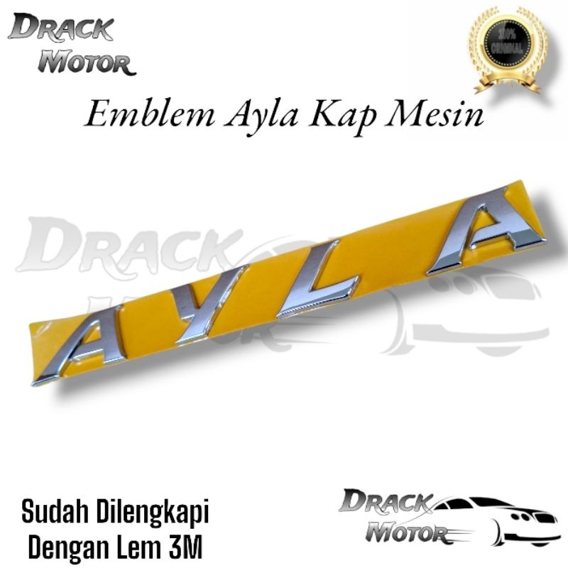 MESIN Ayla Chrome Writing Emblem Original Daihatsu Ayla Engine Hood ...