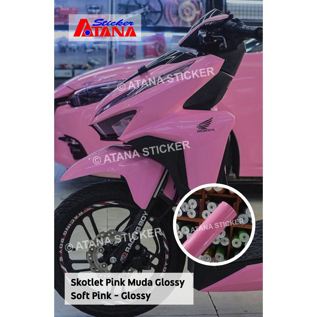 Light Pink Scotlet Glossy Pastel Soft Pink Anti-Scratch Sticker Car ...