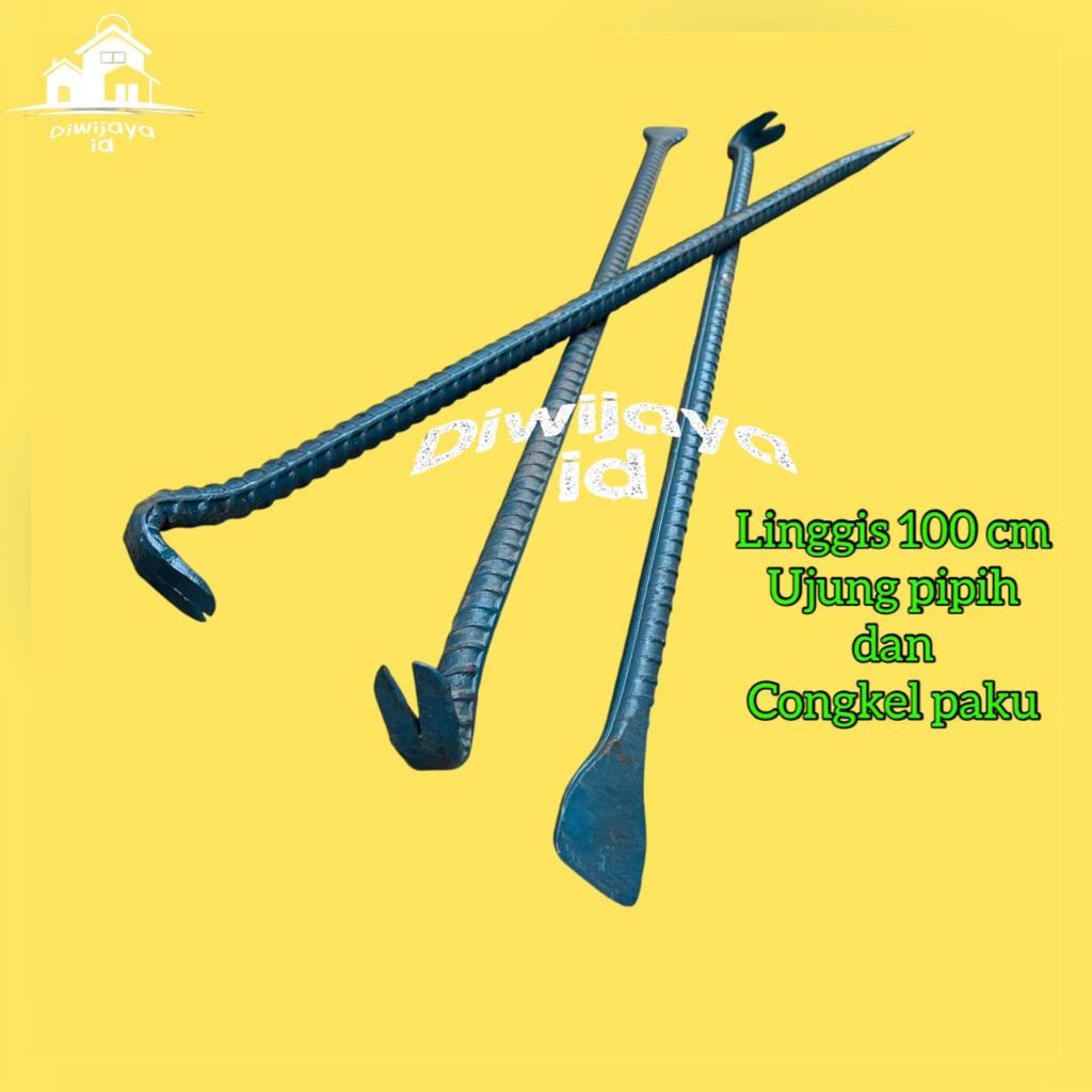 Crowbar 100 cm 1 meter removes nails, digging soil, genuine threaded ...