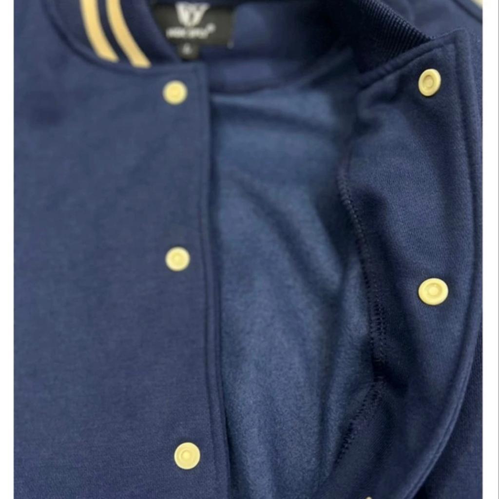 !! Varsity Baseball Jacket Button FONT B GOLD Premium Button Baseball ...