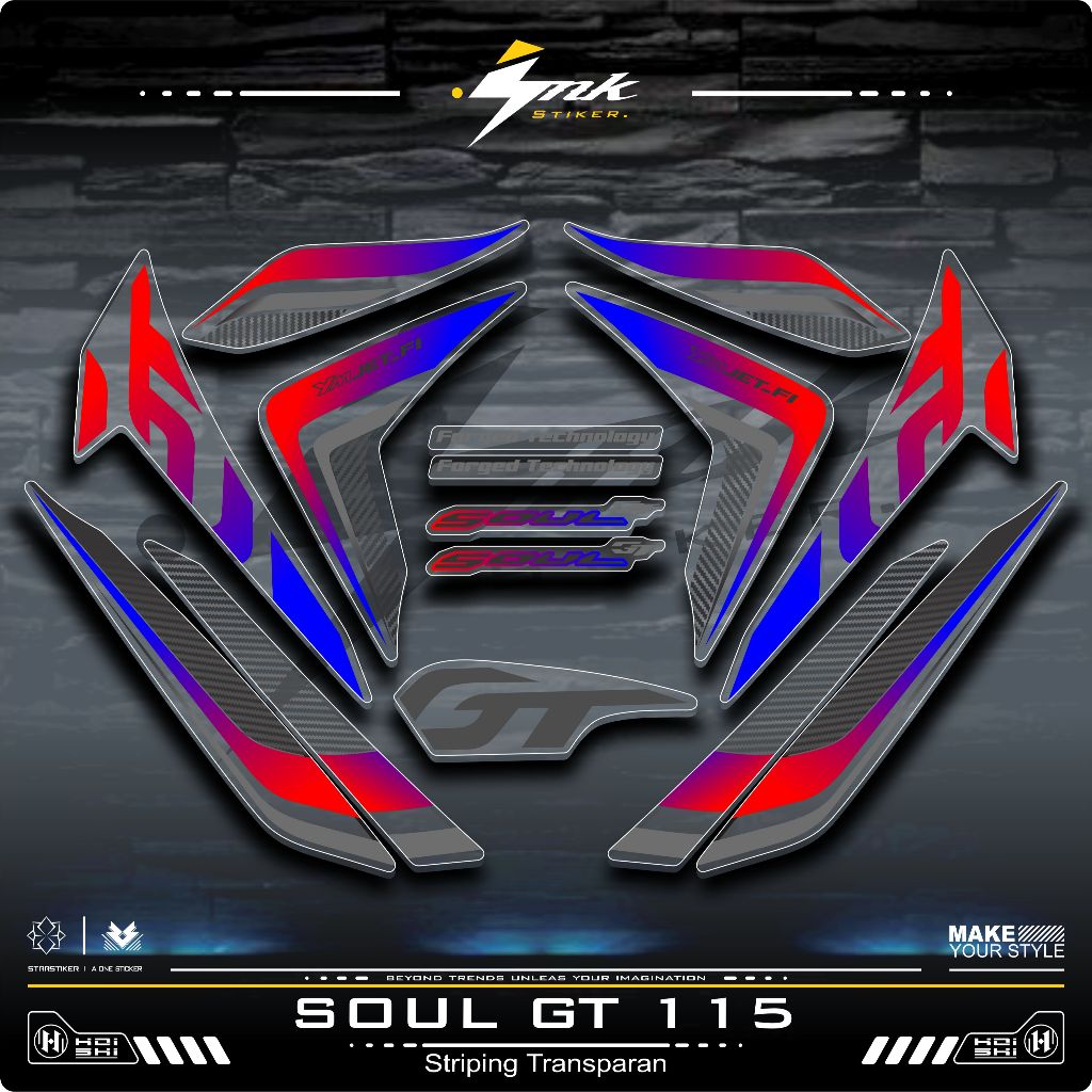 Transparent STRIPING SOUL GT 115 SKU 3 STICKER CLEAR STICKER YAMAHA ...