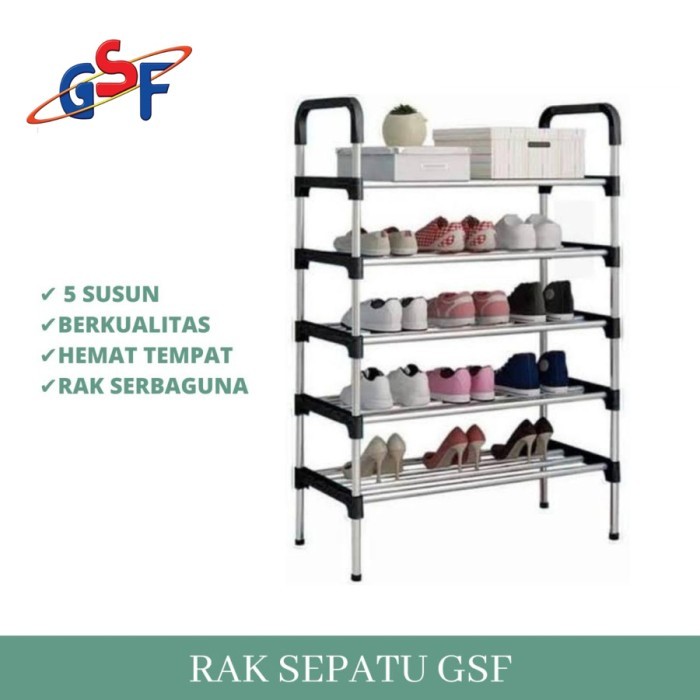Portable SHOE RACK 5 STORIES SANDAL RACK MULTIPURPOSE STAINLESS ...