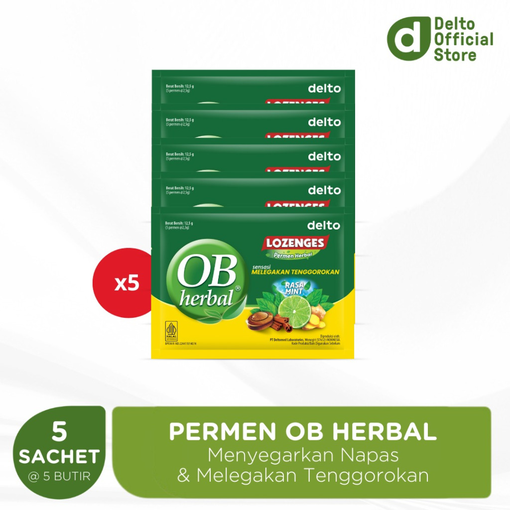 5x Sachets Mint Flavored Herbal OB Candy - Throat Soothing Sensation ...