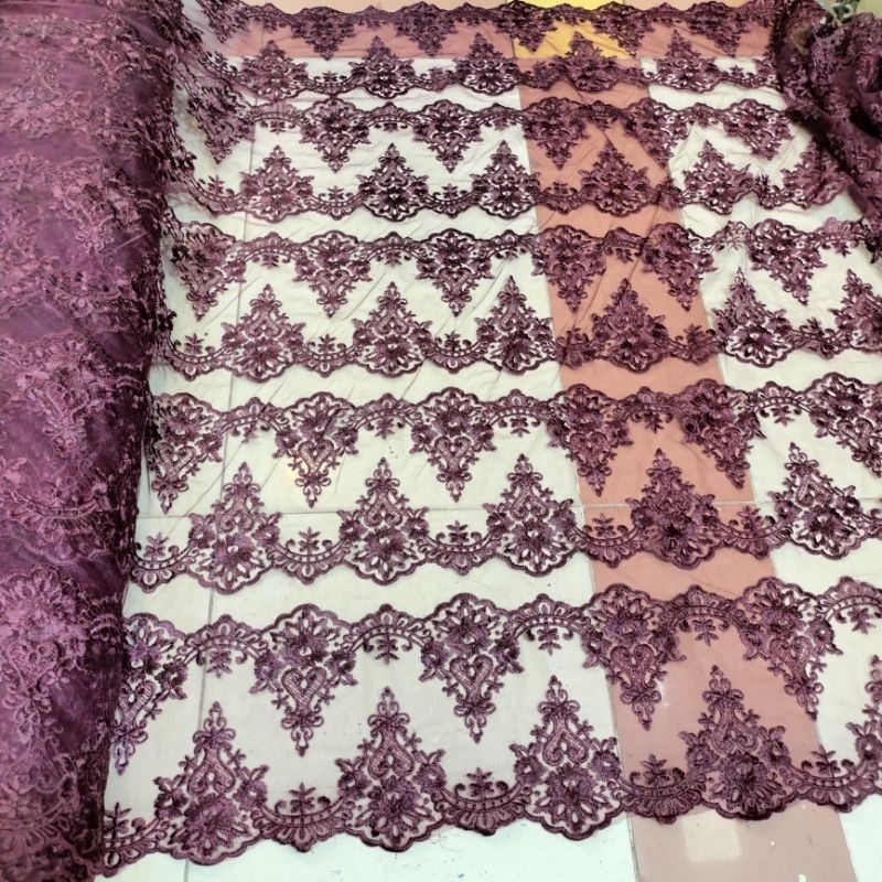 Lace material / lace tulle meter 10 rows | Shopee Philippines
