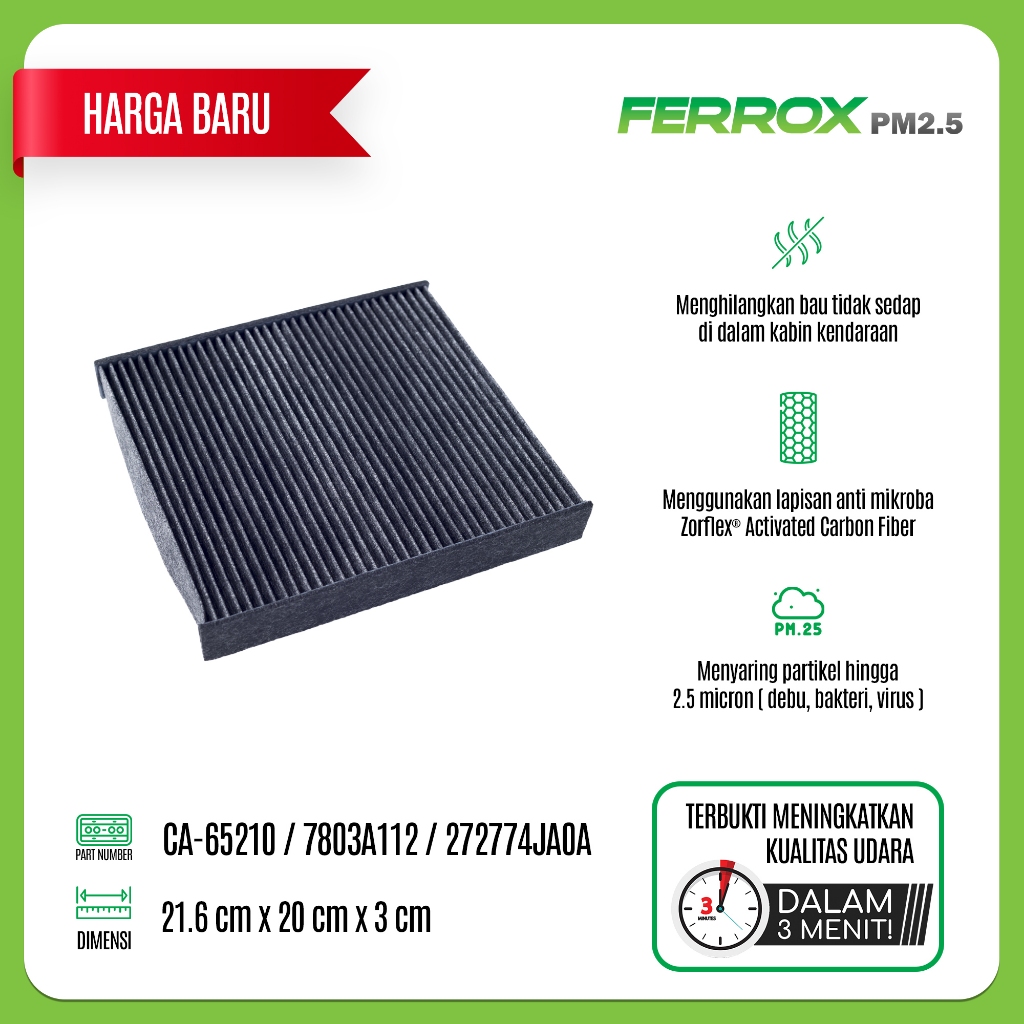 Ferrox Car Cabin Filter for Isuzu Dmax 2500cc or 3500cc [2012-2018 ...