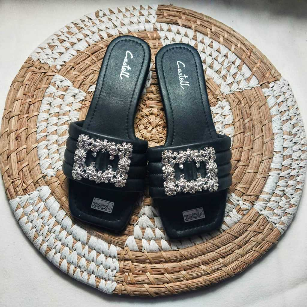 CASTELL - Latest Korean Women's Flat Sandals Slip On Flexible Rubber ...