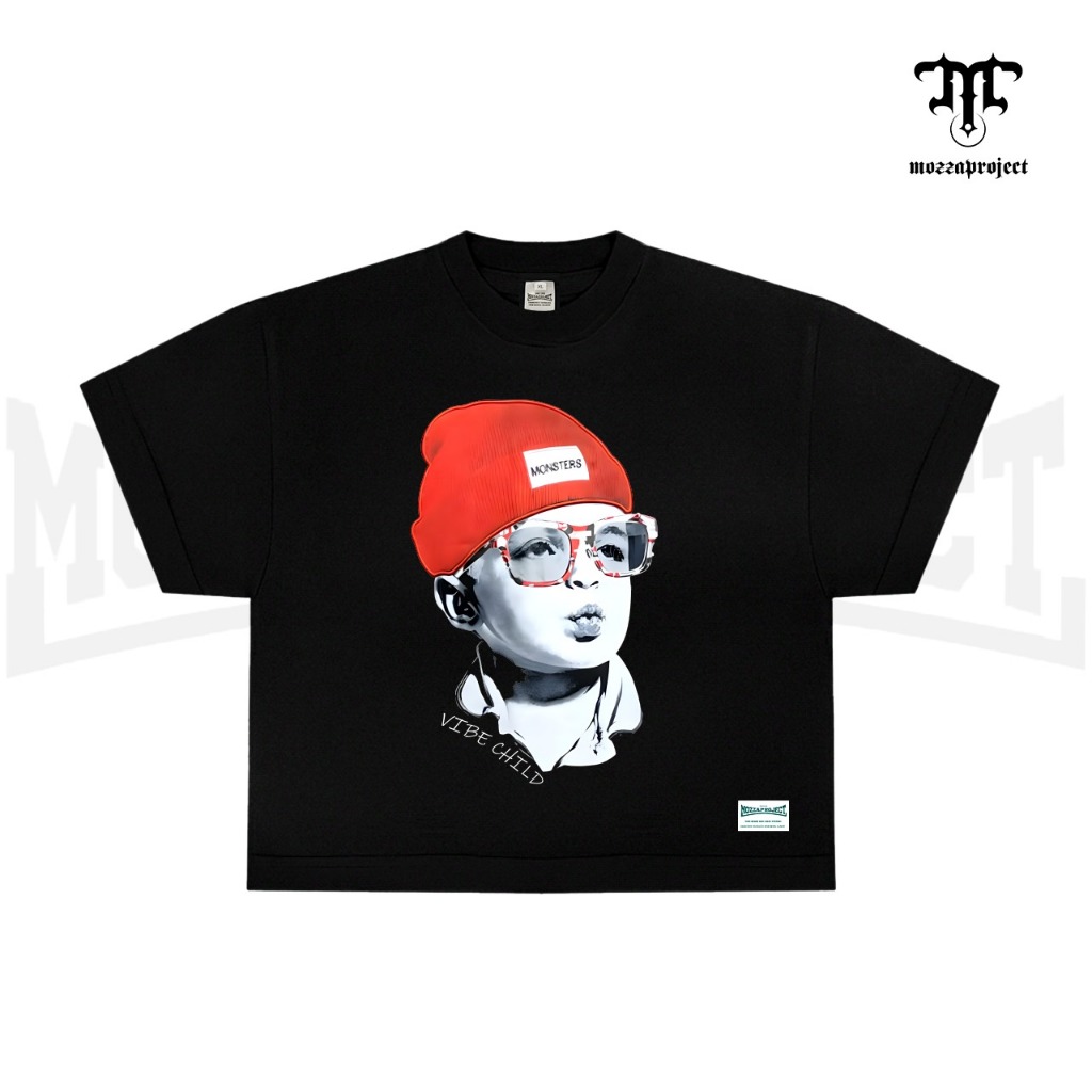 Mozza Project Boxy T-shirt Vibe Child Black | Shopee Philippines