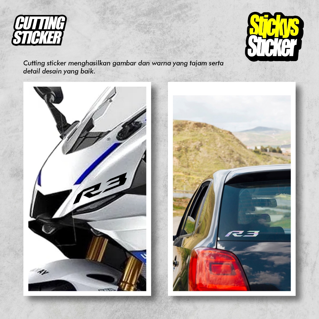 R3 logo sticker cutting sticker YAMAHA R3 6 color choices and size 4 ...