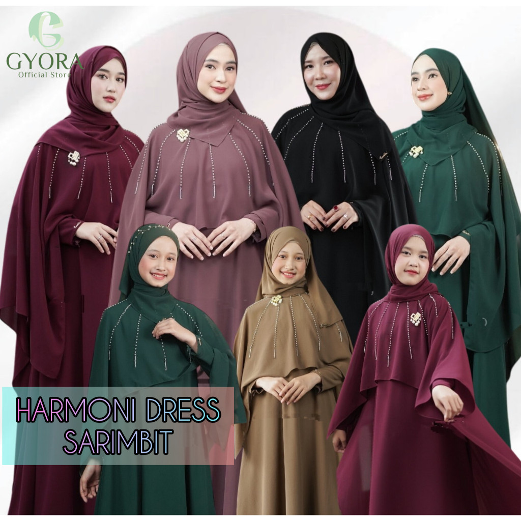 Gyora SARIMBIT ABAYA MIX SEQUENCE HARMONY CINTA DRESS COUPLE CHILDREN ...