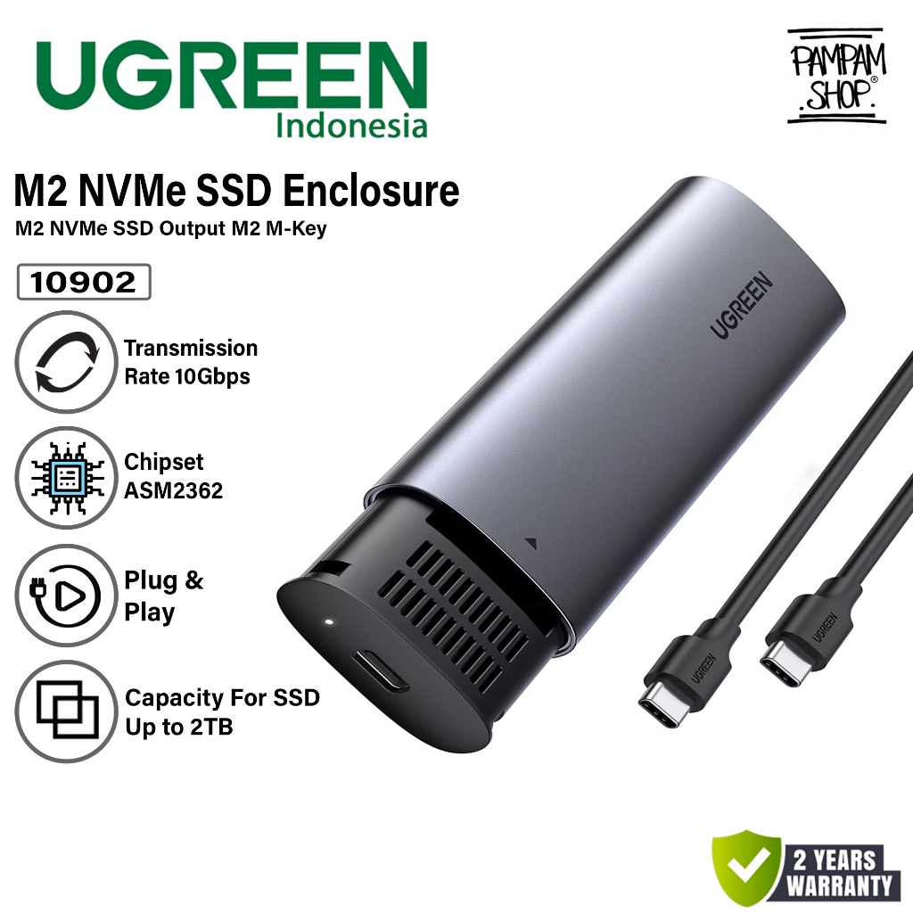 UGREEN 10902 SSD Enclosure NVME M.2 SATA M Key 10GBps to USB Type C ...