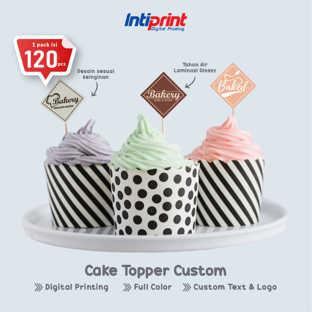 Cake Topper / Cake Top Label contains 120 pcs AC 310 Gram Thick ...