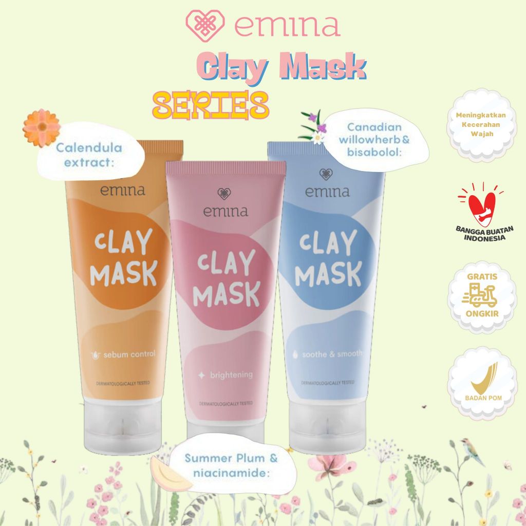 EMINA Clay Mask 60ml (Smooth/Brightening/ Sebum) | Shopee Philippines