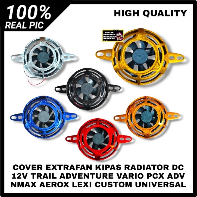Dc 12V TRAIL ADVENTURE RADIATOR FAN EXTRAFAN COVER VARIO PCX ADV NMAX ...