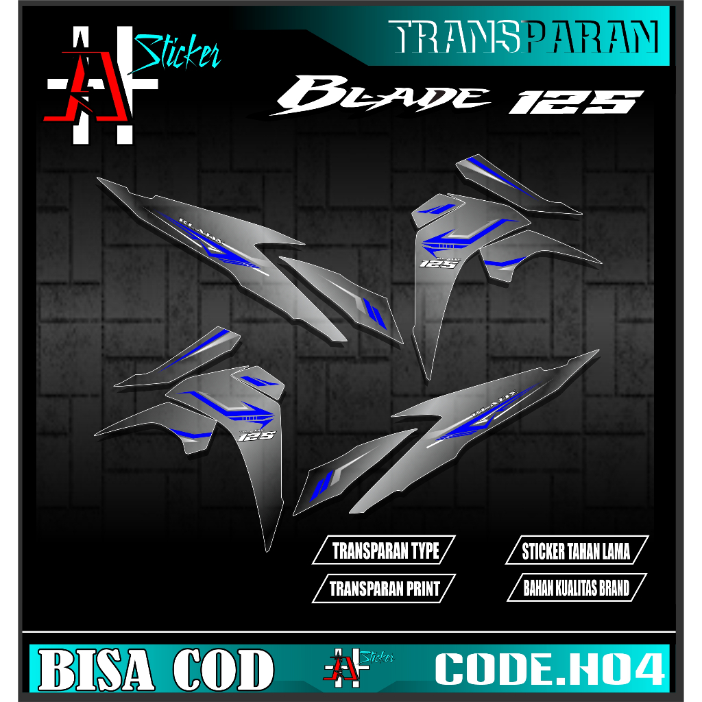 Transparent Striping NEW BLADE 125 STICKER MOTIF Transparent papa H04 ...