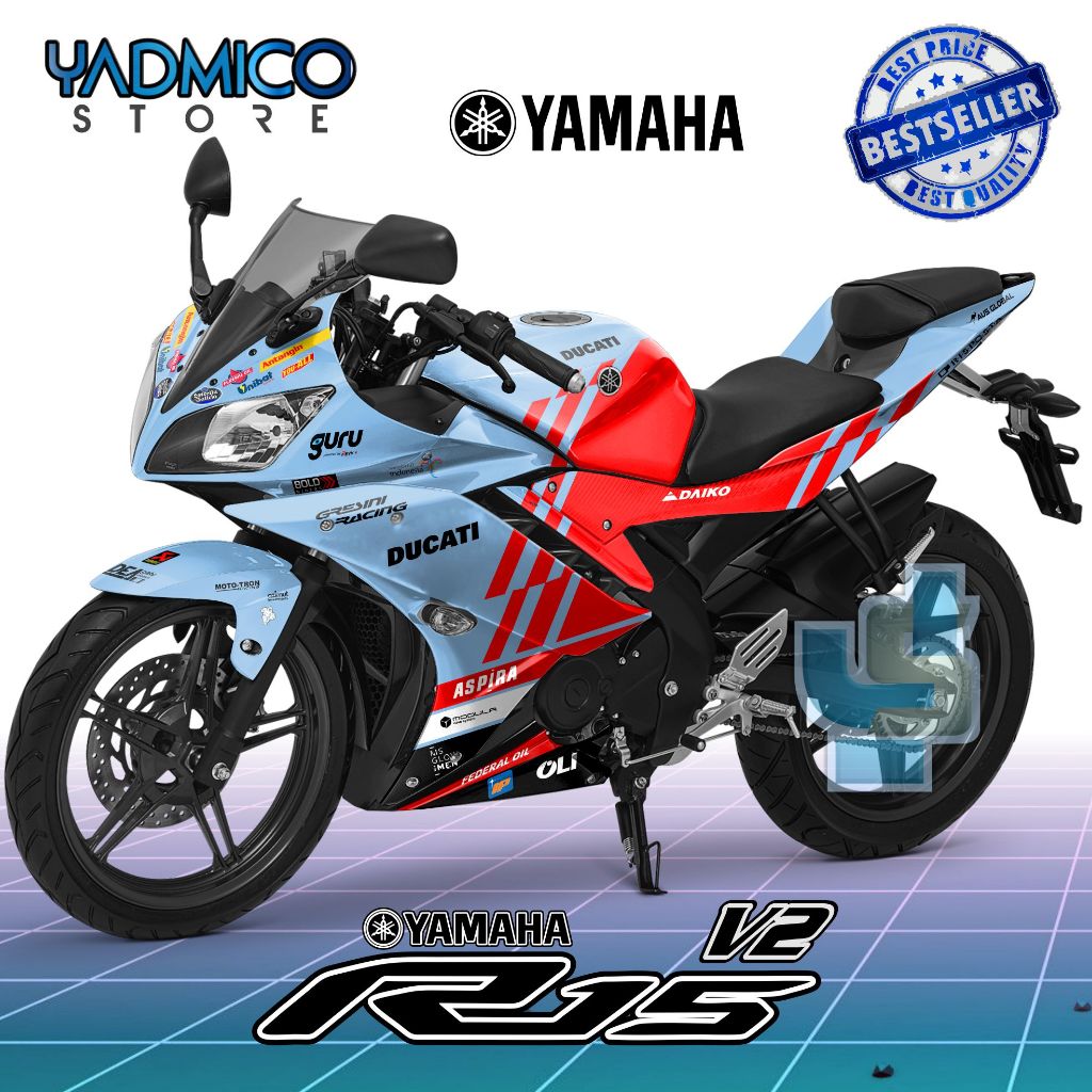 Decal R15 V2 - R15 V2 Full Body Motorcycle Sticker - Yamaha R15 Full ...