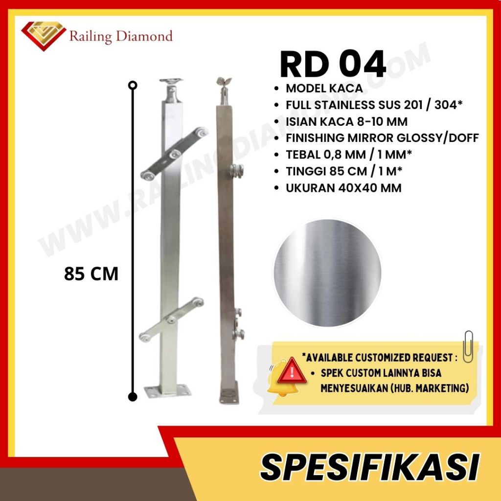 RD 04 Stainless Stair Railing Pole | Shopee Philippines
