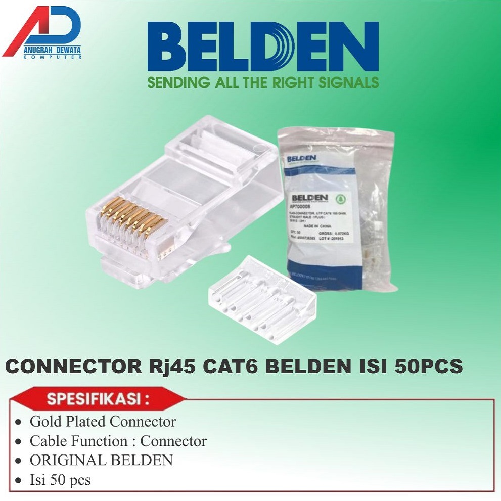 ORIGINAL BELDEN CAT6 RJ45 CONNECTOR, 50 Pieces | Shopee Philippines